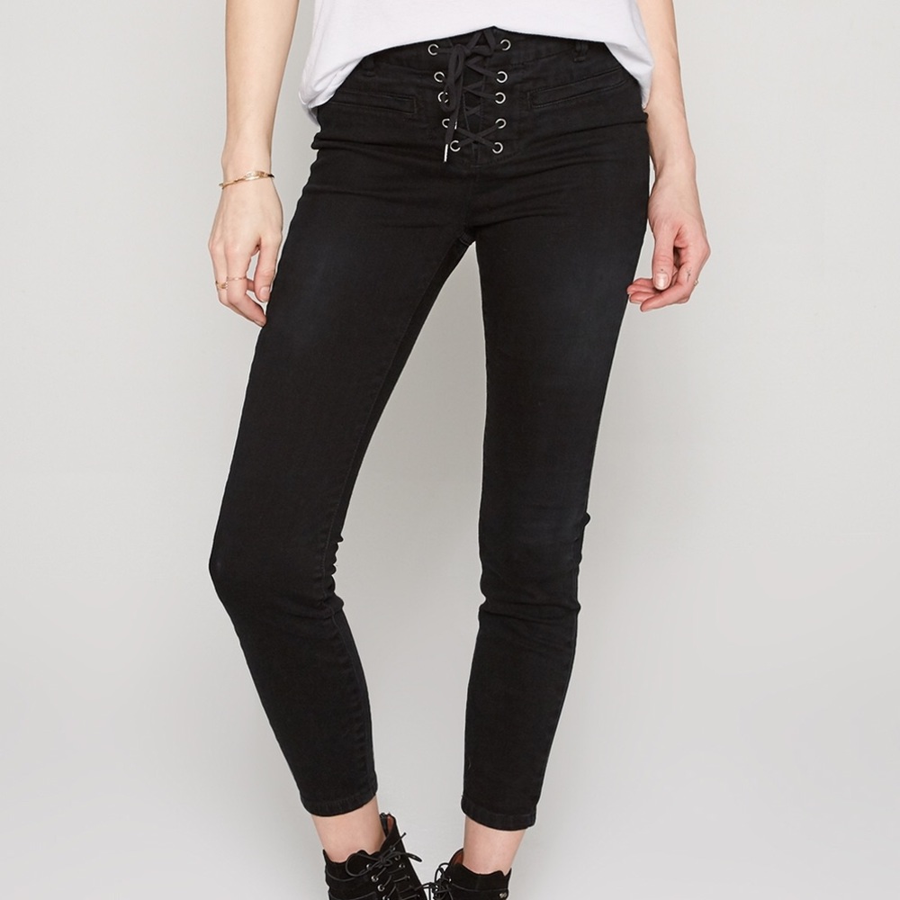 NWT Amuse Society Lace Up Jeans
